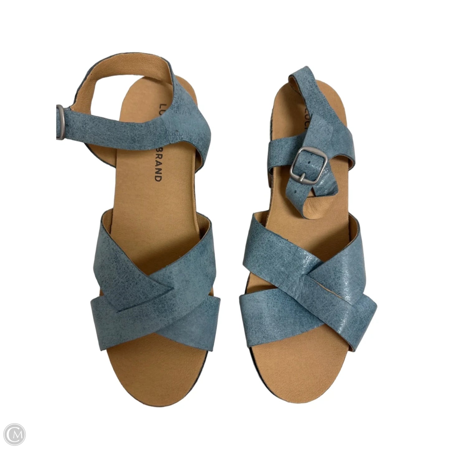 Sandals Heels Block By Lucky Brand In Blue, Size: 8