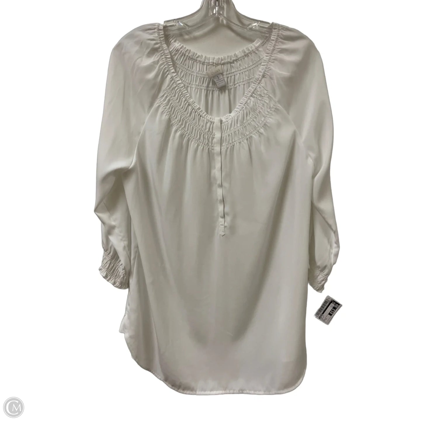Top Long Sleeve By Chicos In White, Size: M