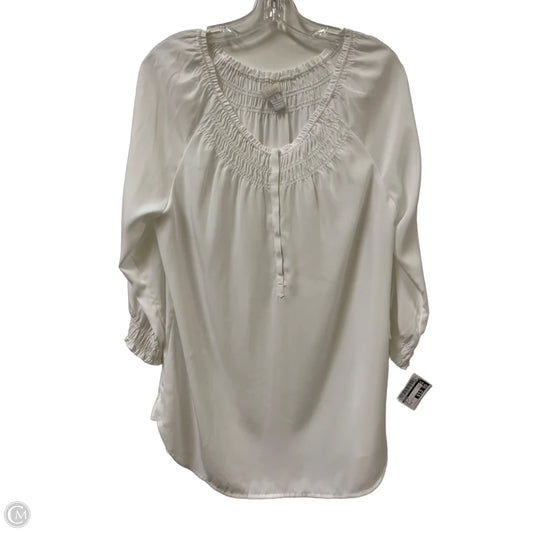 Top Long Sleeve By Chicos In White, Size: M