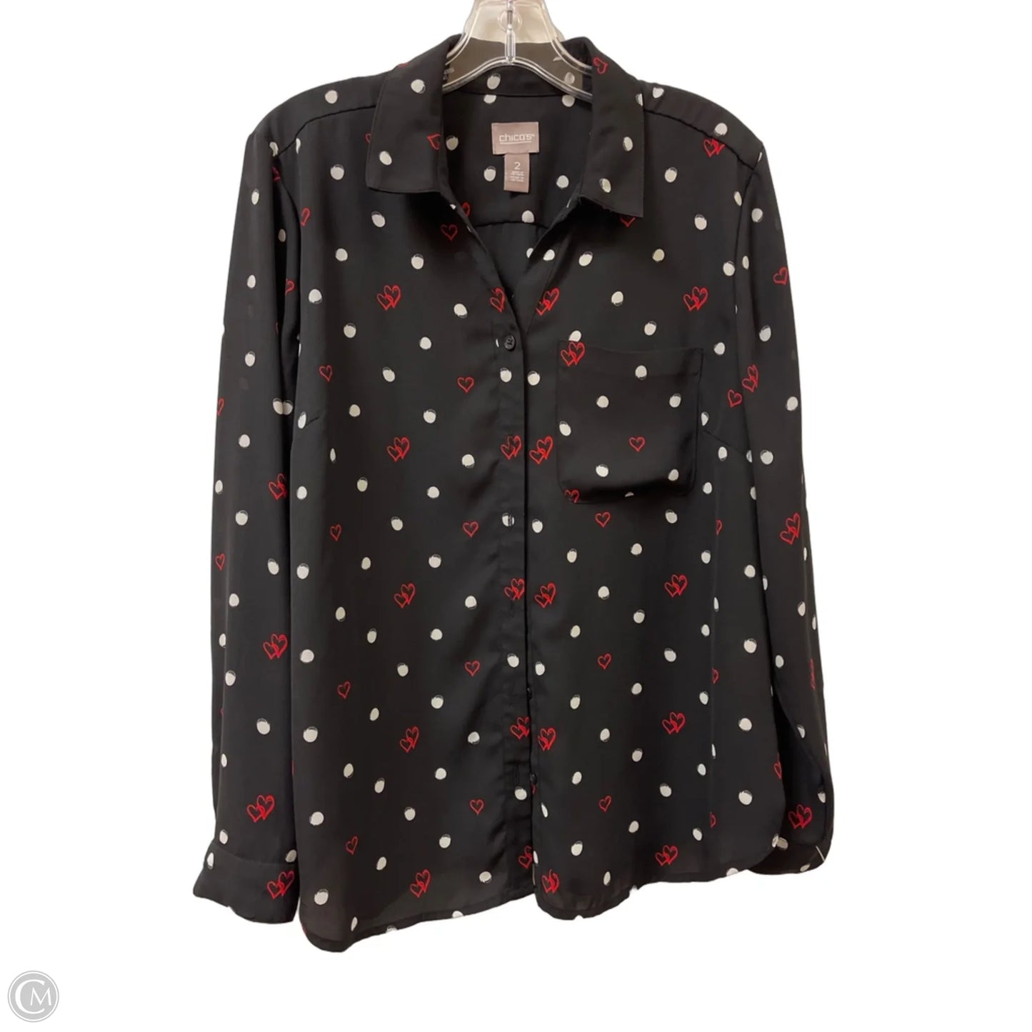 Blouse Long Sleeve By Chicos In Blue, Size: L