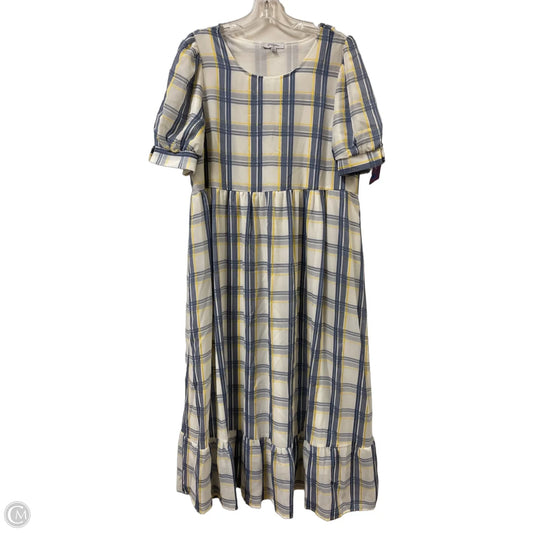 Dress Casual Maxi By Polygram In Blue & Yellow, Size: L