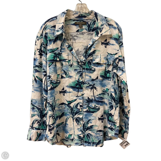 Blouse Long Sleeve By Tommy Bahama In Camouflage Print, Size: L