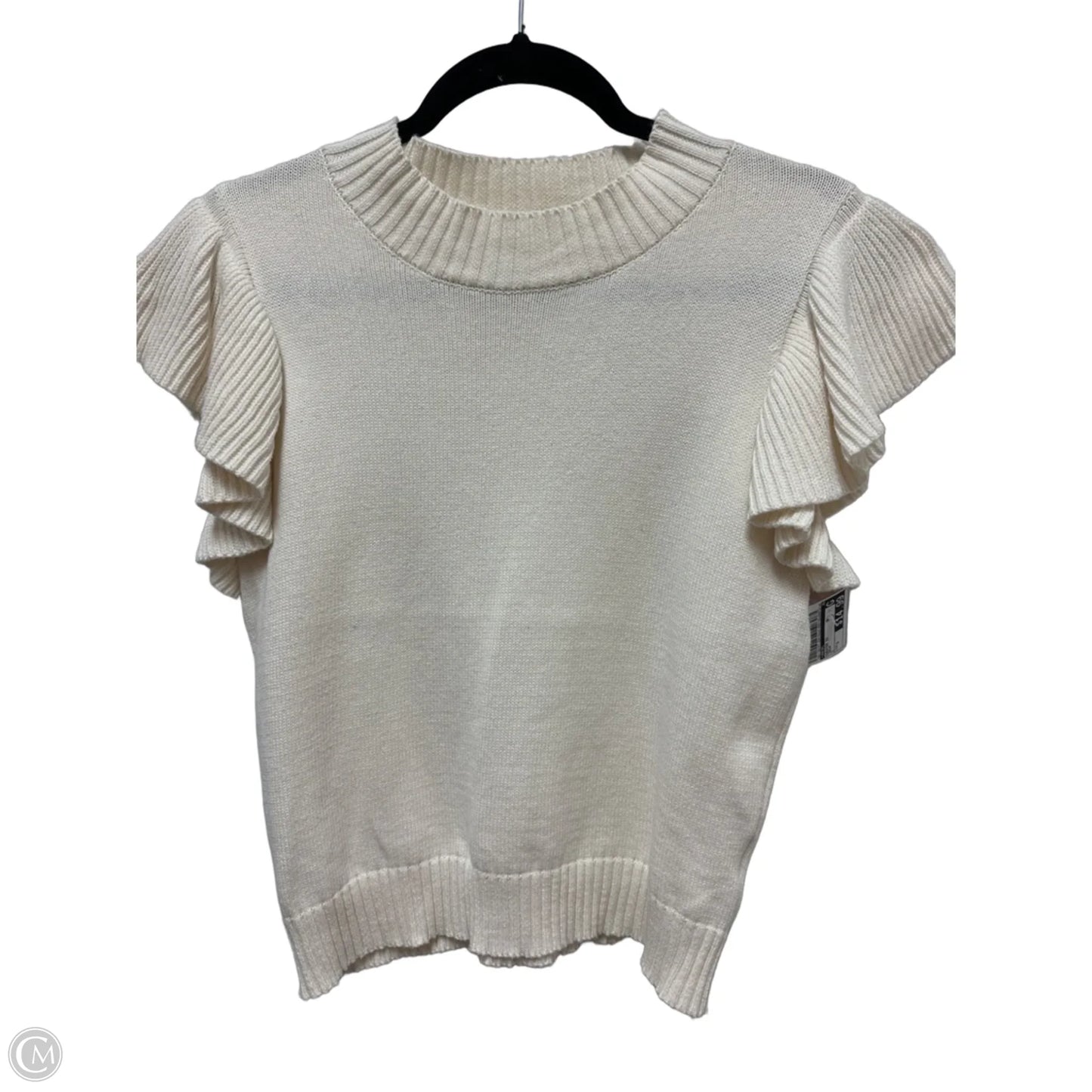 Sweater Short Sleeve By Jodifl In Cream, Size: S