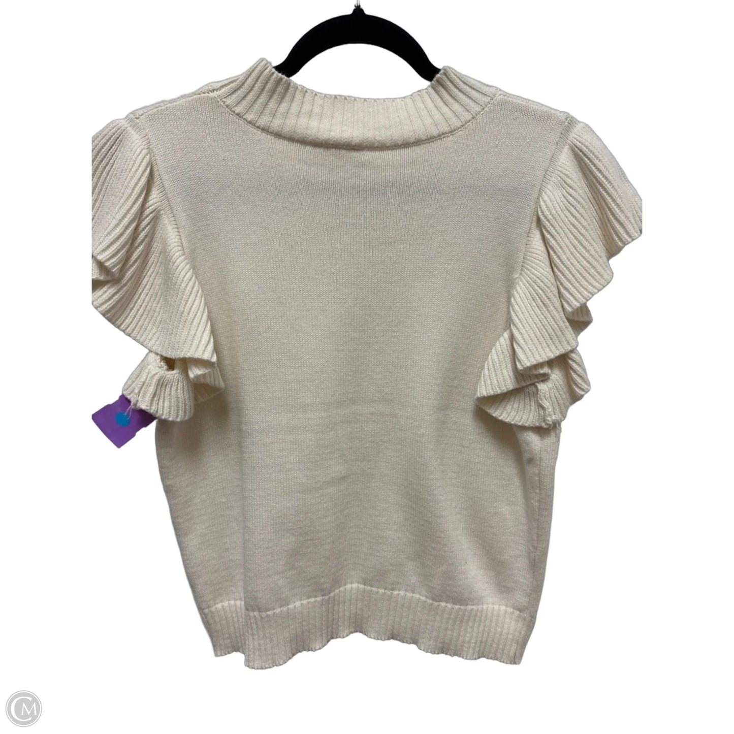 Sweater Short Sleeve By Jodifl In Cream, Size: S