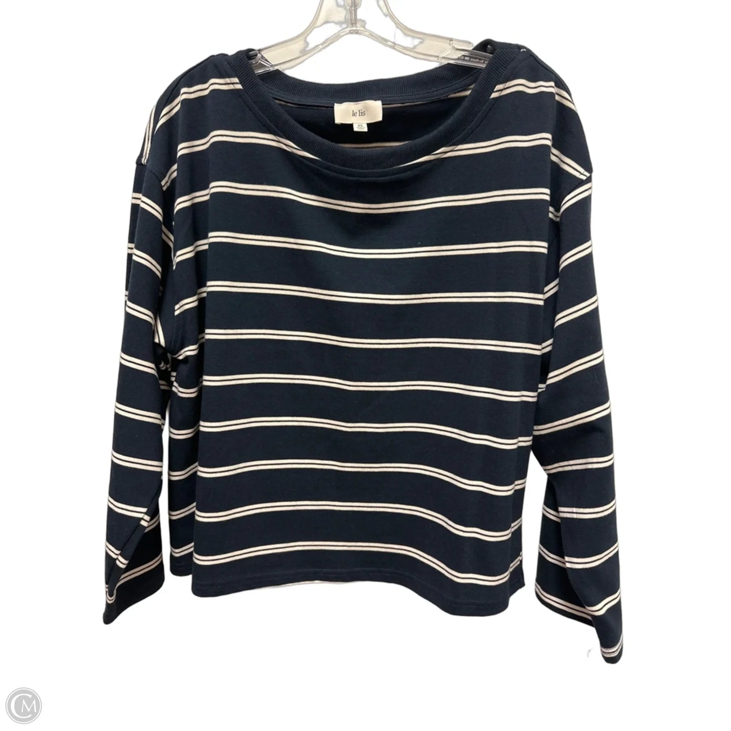Top Long Sleeve By Le Lis In Navy, Size: Xs