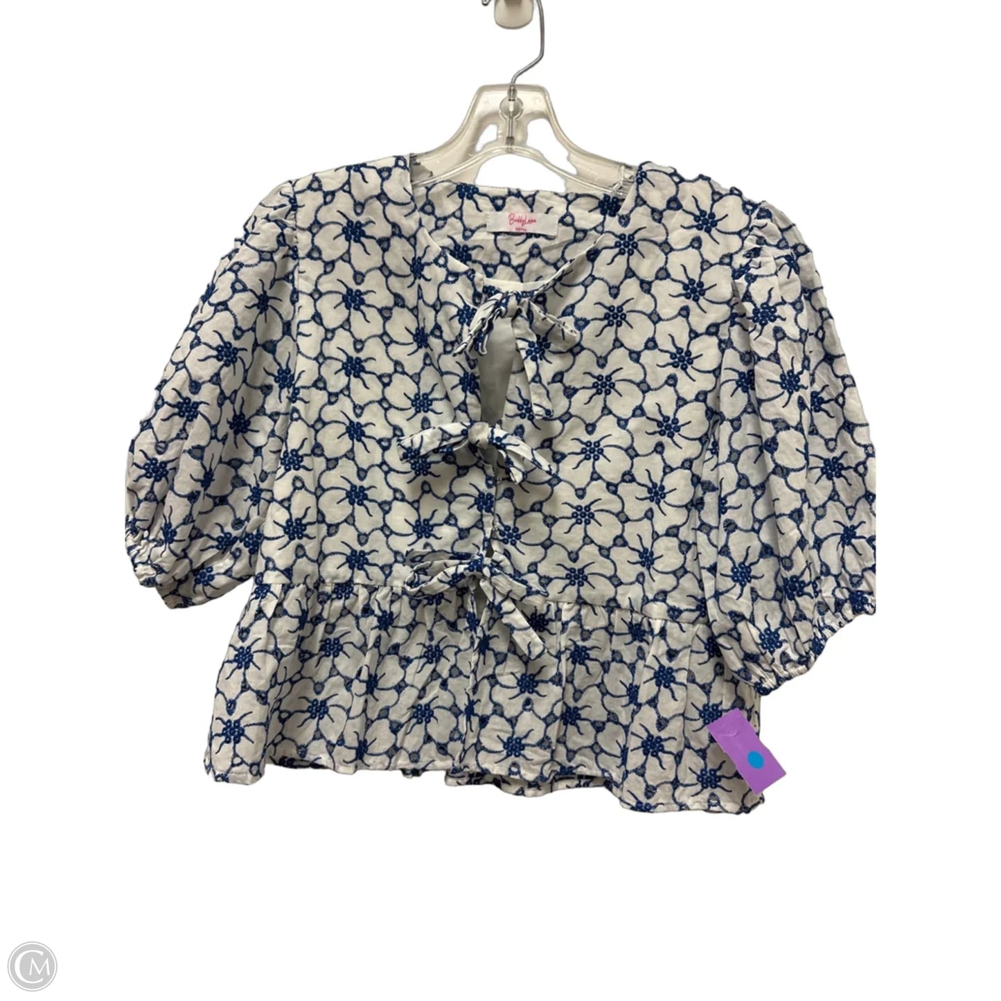 Blouse Short Sleeve By Buddy Love In Blue, Size: S