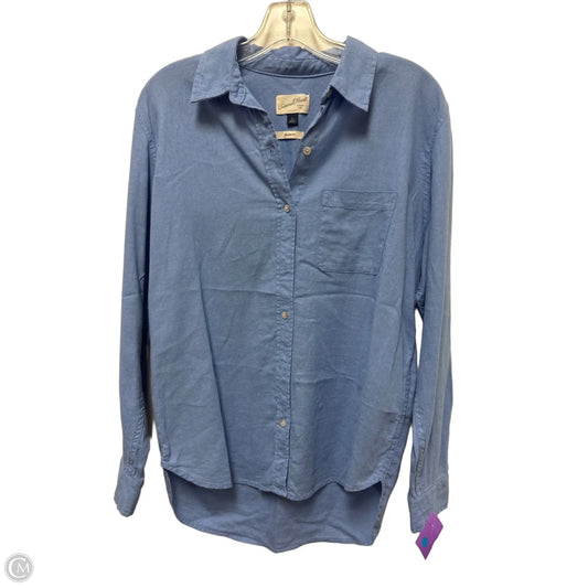 Blouse Long Sleeve By Universal Thread In Blue, Size: S