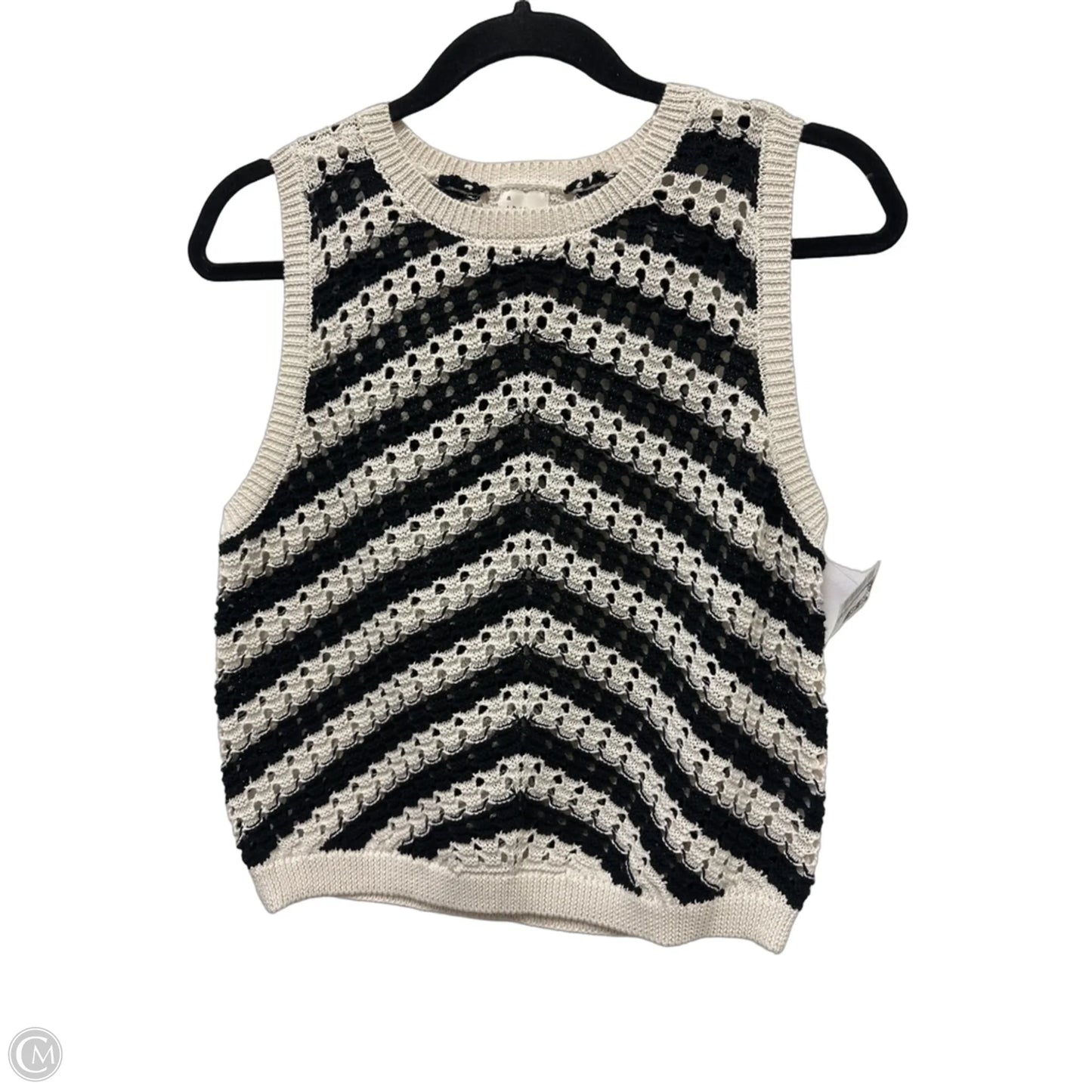Top Sleeveless By A New Day In Black & Cream, Size: S