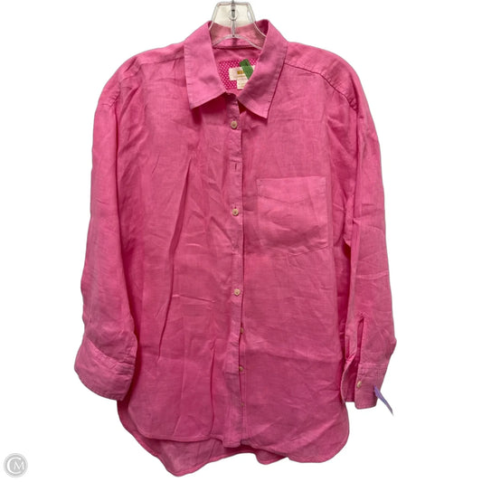 Blouse Long Sleeve By Maeve In Pink, Size: Xs