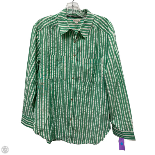 Blouse Long Sleeve By Pilcro In Green, Size: M