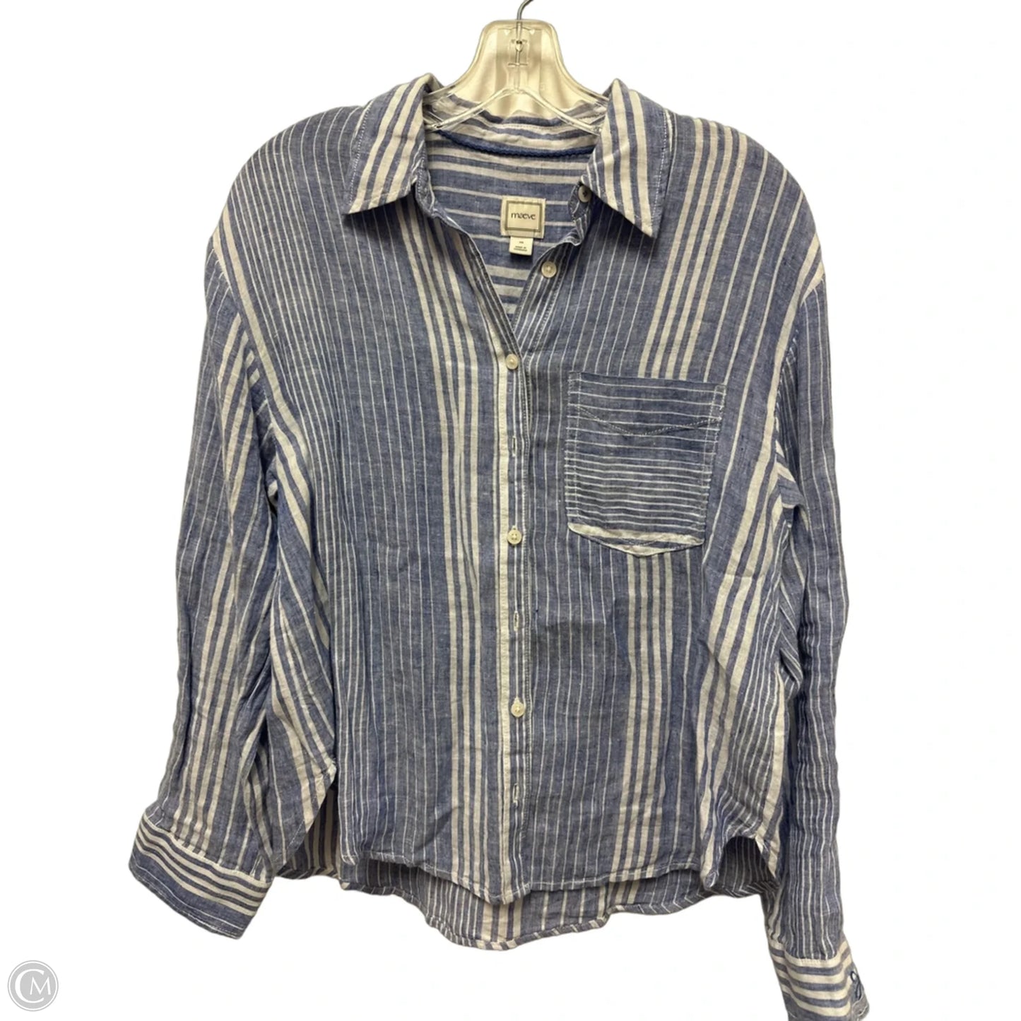 Blouse Long Sleeve By Maeve In Blue, Size: Xs