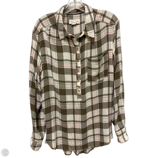 Tunic Long Sleeve By Anthropologie In Green, Size: L