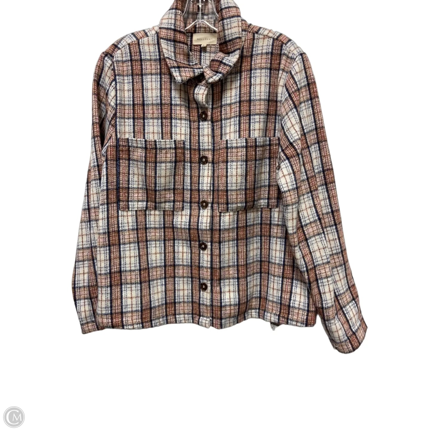 Jacket Shirt By Melloday In Brown, Size: L
