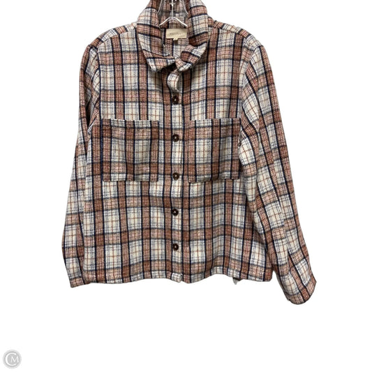 Jacket Shirt By Melloday In Brown, Size: L