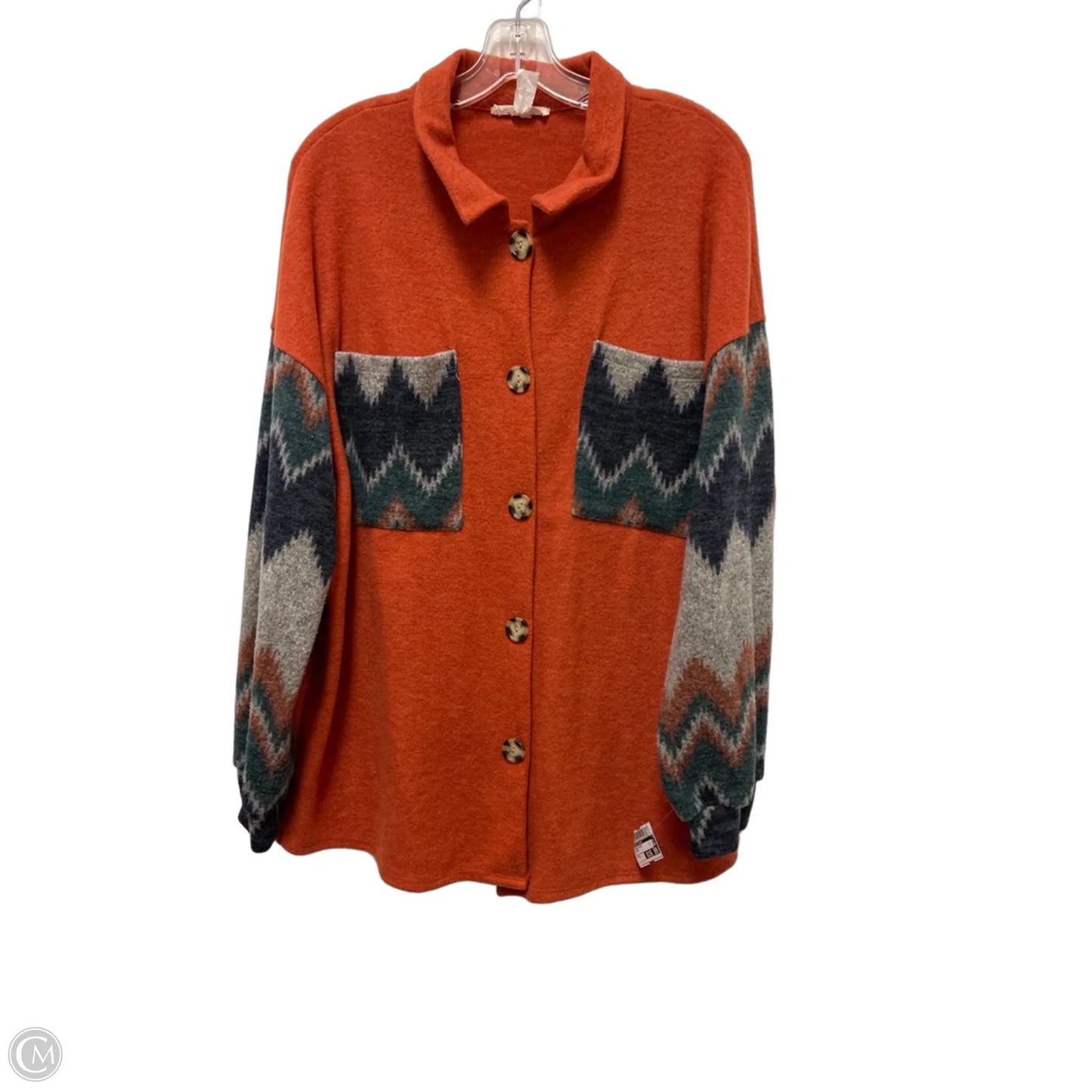 Jacket Shirt By Lovely Melody In Orange, Size: M