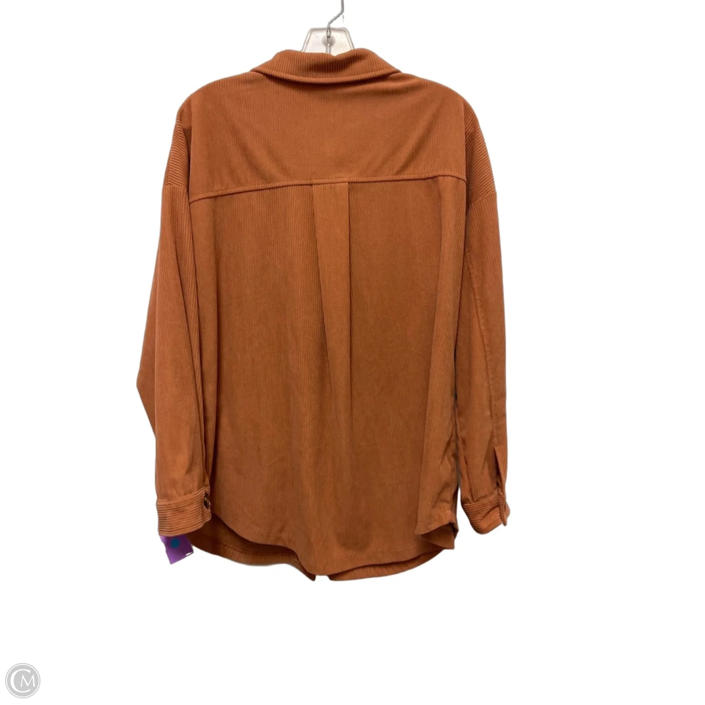Jacket Shirt By Clothes Mentor In Orange, Size: L