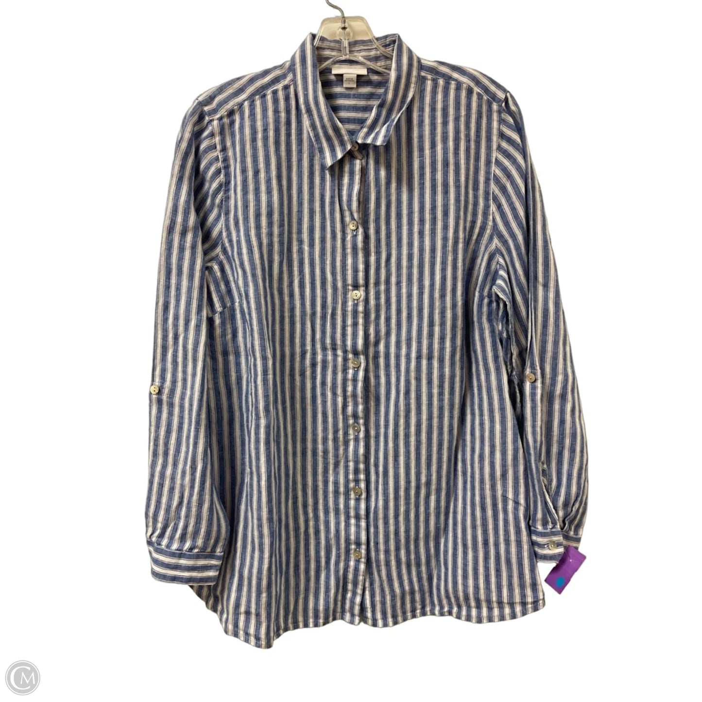 Blouse Long Sleeve By J. Jill In Blue, Size: L