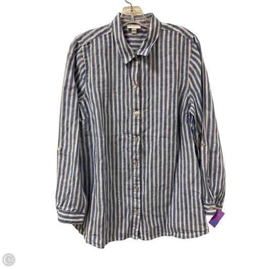 Blouse Long Sleeve By J. Jill In Blue, Size: L