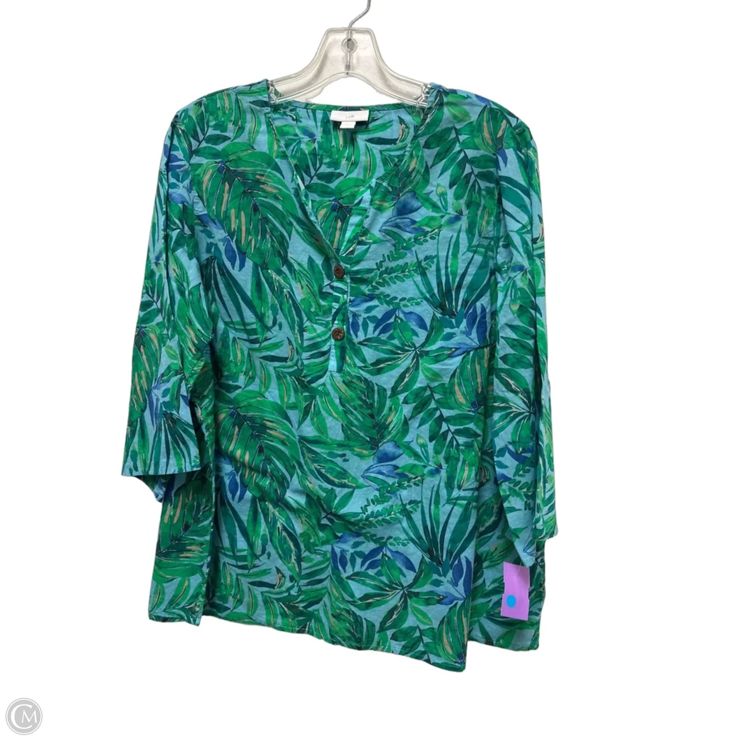 Top Long Sleeve By J. Jill In Green, Size: L