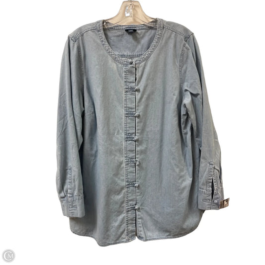 Top Long Sleeve By Pure Jill In Blue Denim, Size: L
