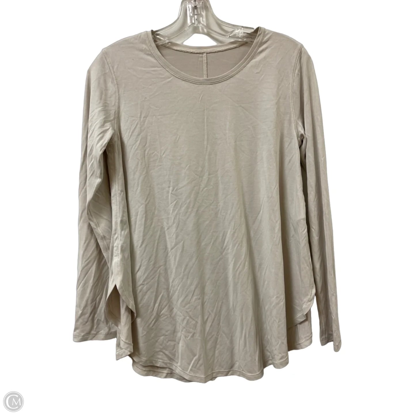 Athletic Top Long Sleeve Crewneck By Lululemon In Cream, Size: M
