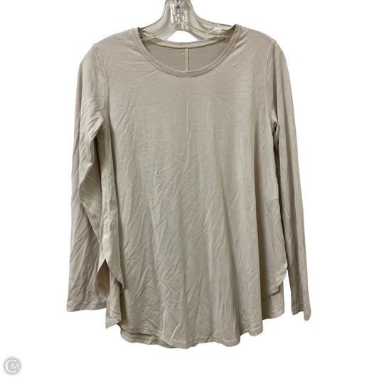 Athletic Top Long Sleeve Crewneck By Lululemon In Cream, Size: M