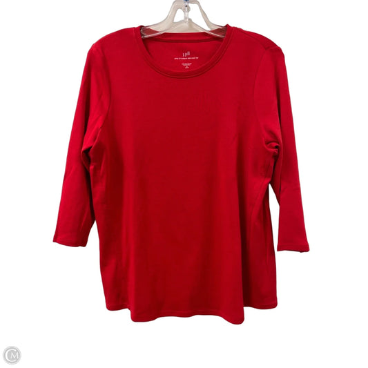 Top Long Sleeve By J. Jill In Red, Size: Mp