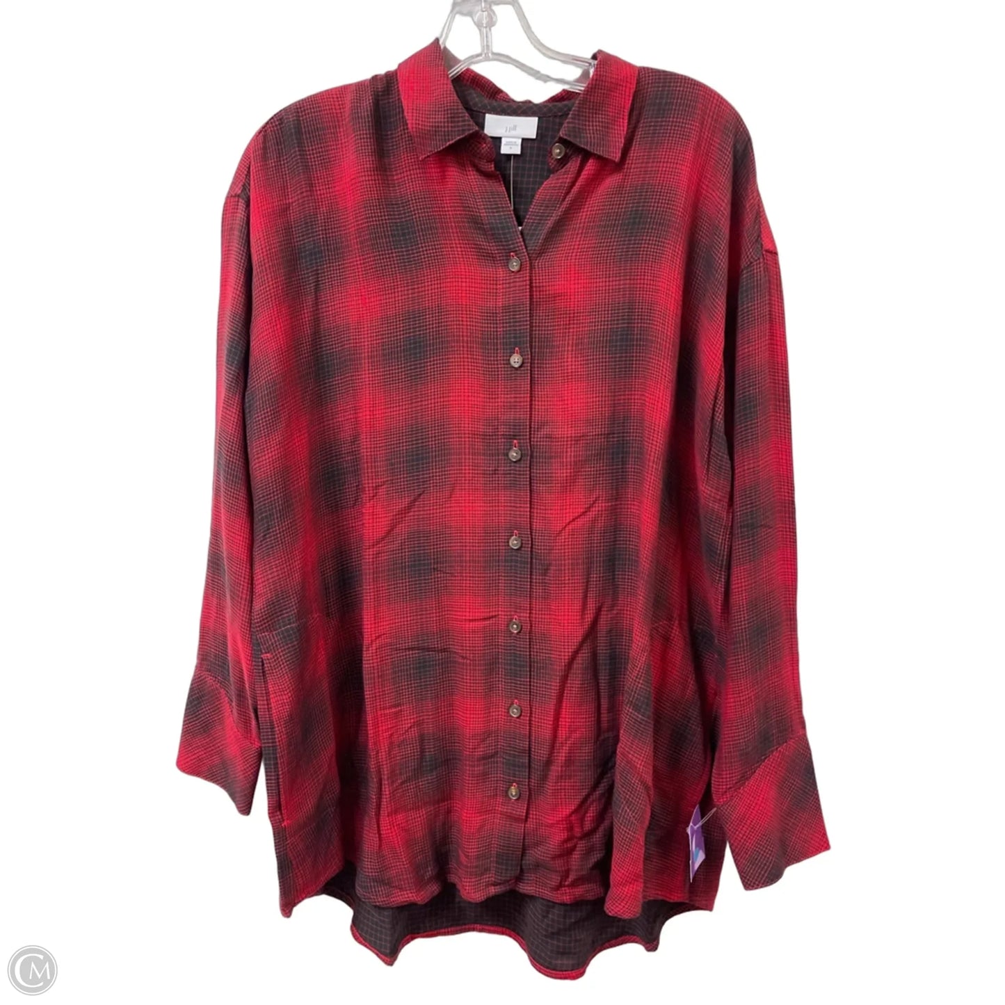 Blouse Long Sleeve By J. Jill In Red, Size: S