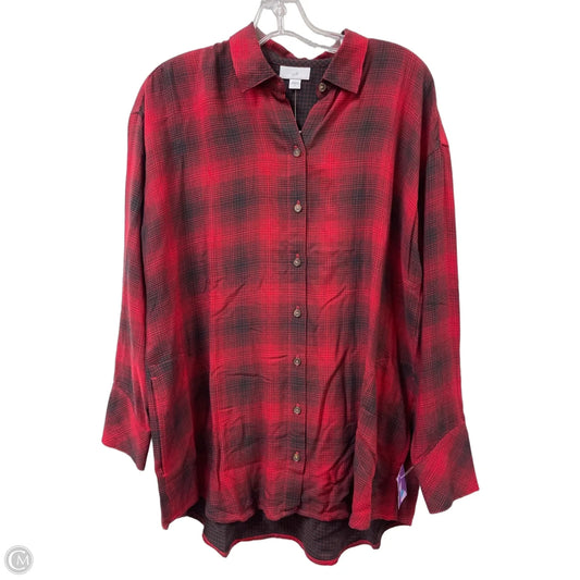 Blouse Long Sleeve By J. Jill In Red, Size: S