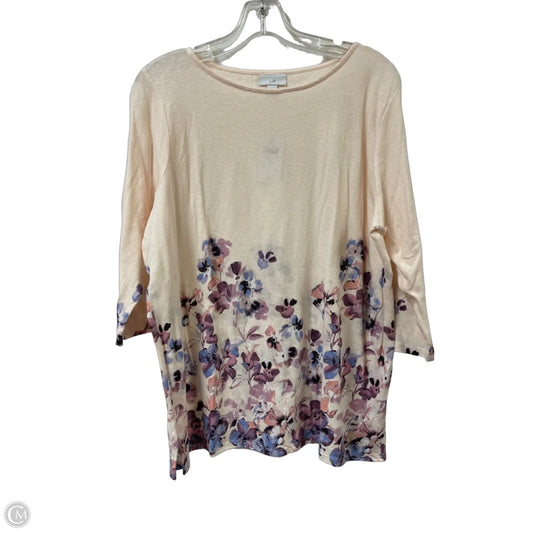 Top Long Sleeve By J. Jill In Floral Print, Size: M