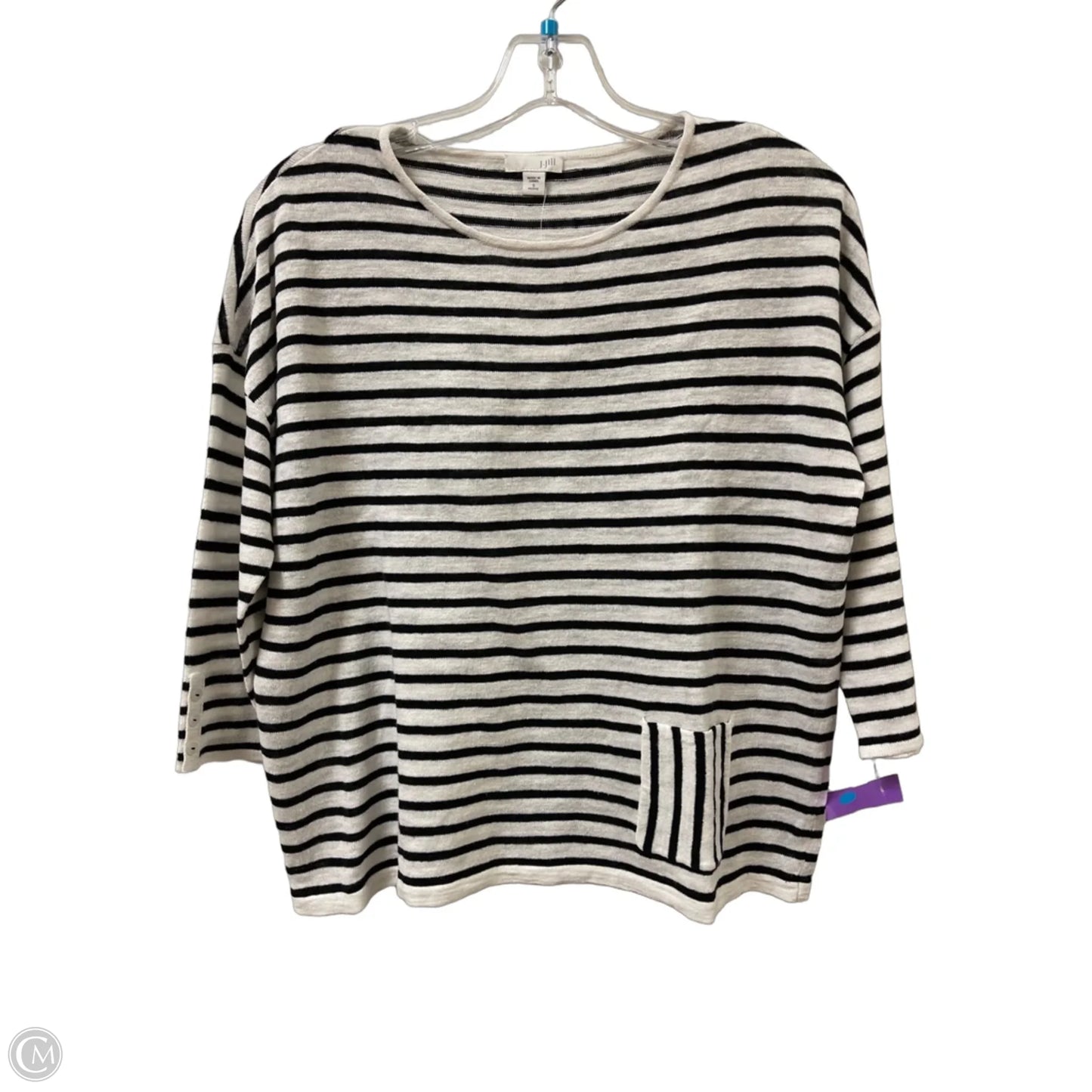 Top Long Sleeve By J. Jill In Black & White, Size: Sp