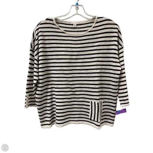 Top Long Sleeve By J. Jill In Black & White, Size: Sp