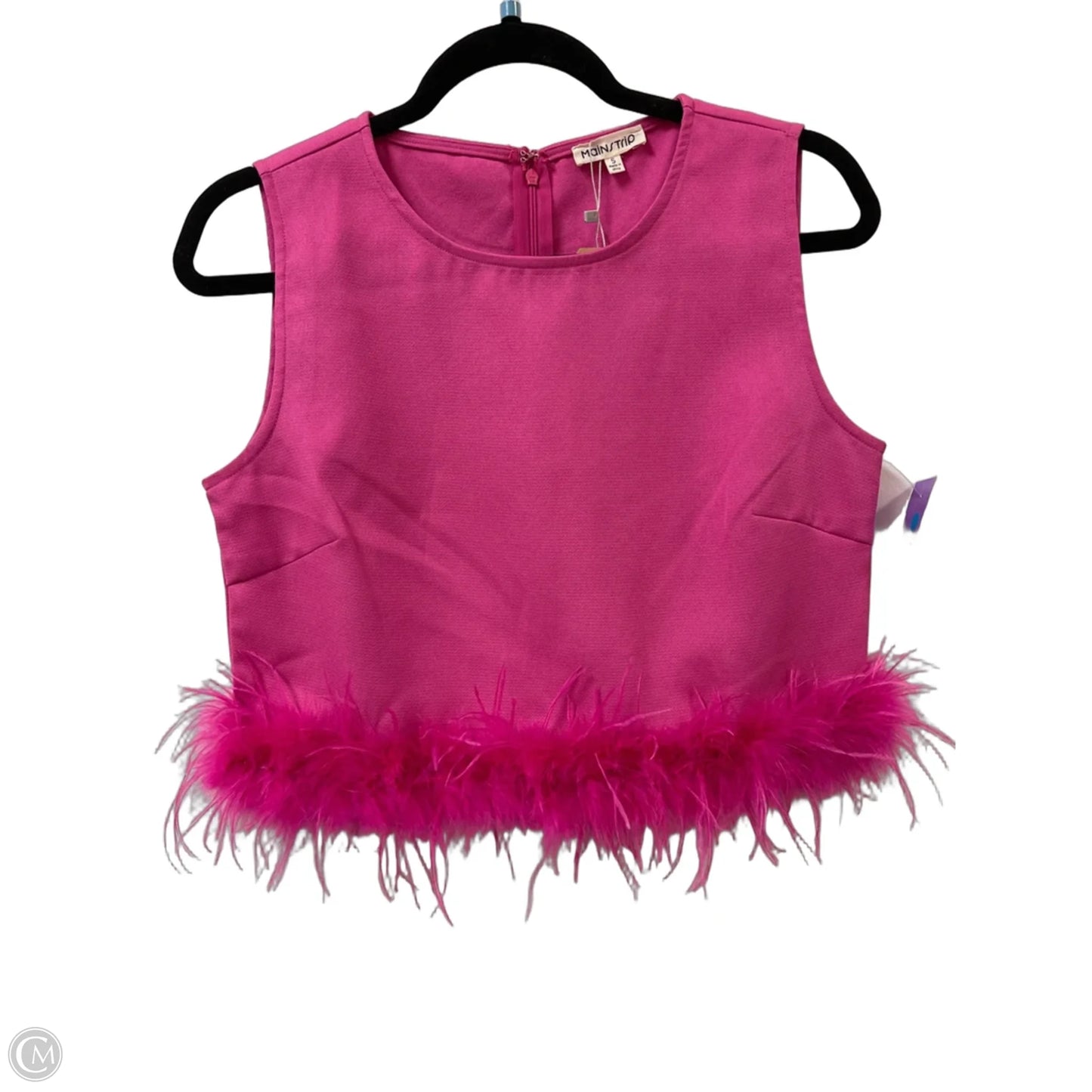 Top Sleeveless By Main Strip In Pink, Size: S