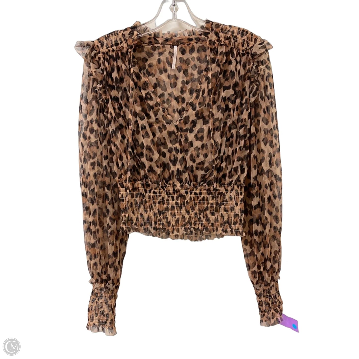 Top Long Sleeve By Free People In Animal Print, Size: S