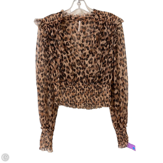 Top Long Sleeve By Free People In Animal Print, Size: S