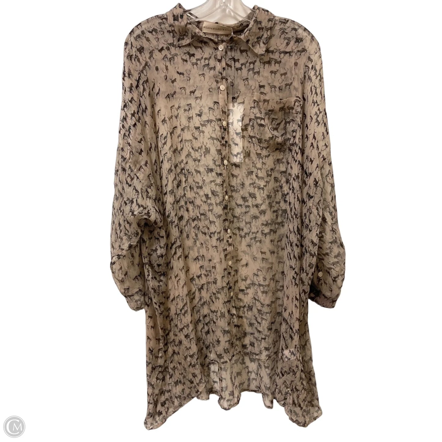 Tunic Long Sleeve By Cma In Brown, Size: Osfm