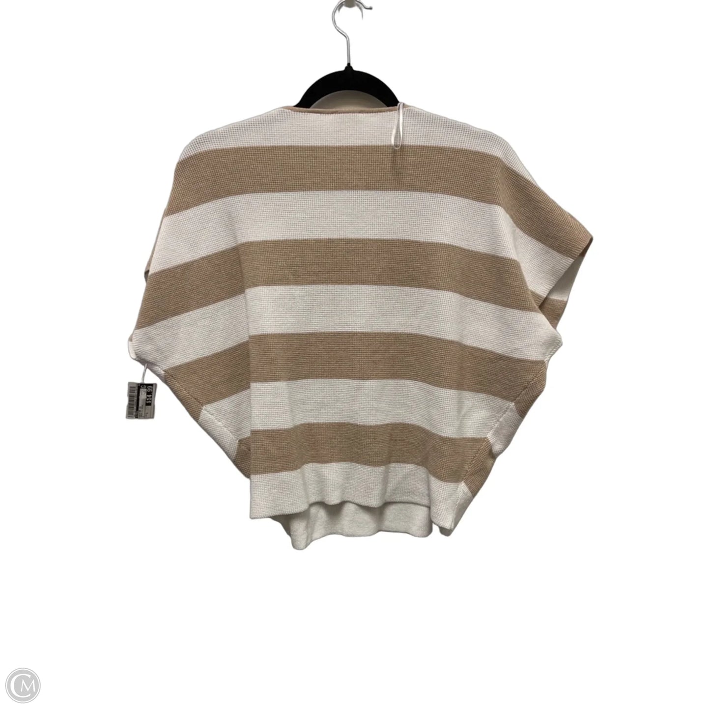 Sweater Short Sleeve By Cyrus In Brown & Cream, Size: S