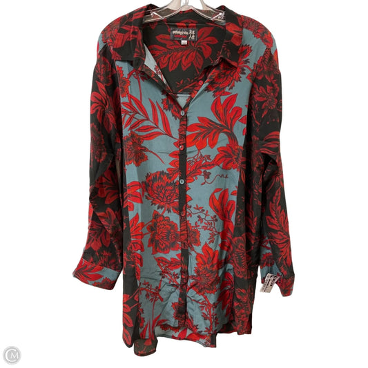 Tunic Designer By Johnny Was In Floral Print, Size: L