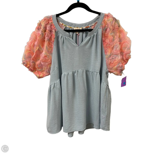 Top Short Sleeve By Umgee In Blue, Size: M