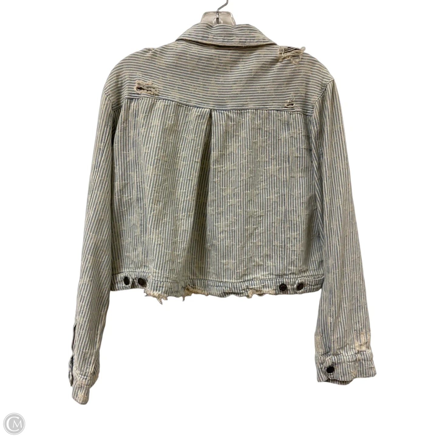 Jacket Denim By Mustard Seed In Blue Denim, Size: M