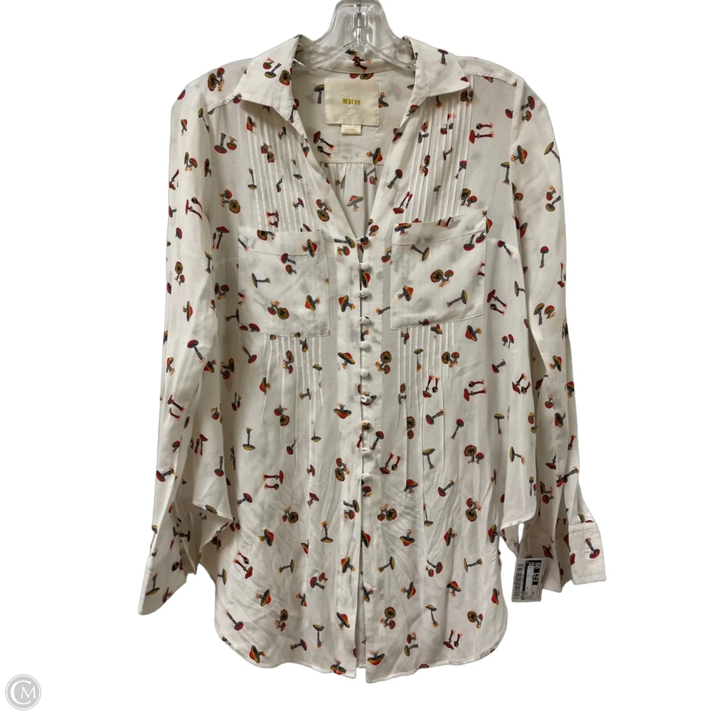 Blouse Long Sleeve By Maeve In White, Size: Xs