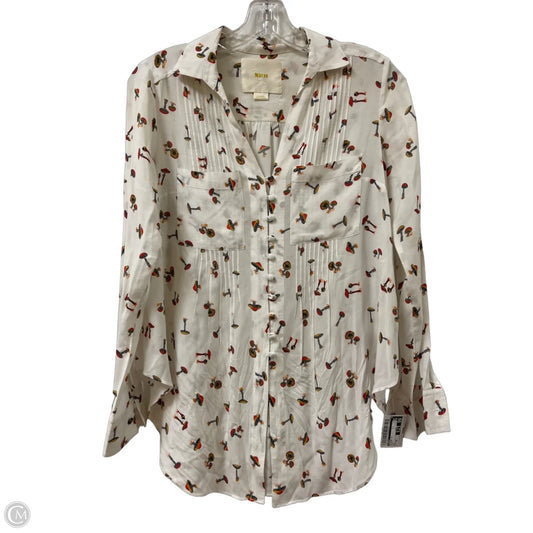 Blouse Long Sleeve By Maeve In White, Size: Xs