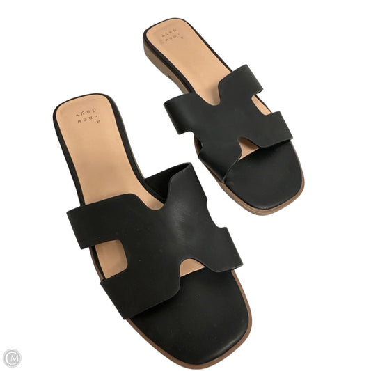 Sandals Flats By A New Day In Black, Size: 9