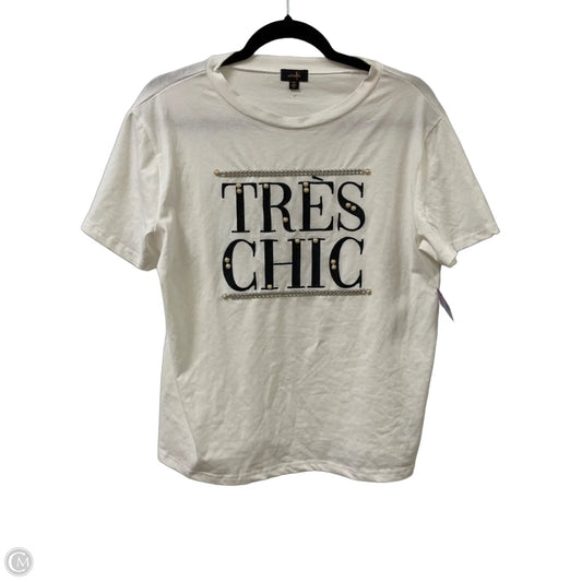 Top Short Sleeve By Ontwelfth In White, Size: Xl