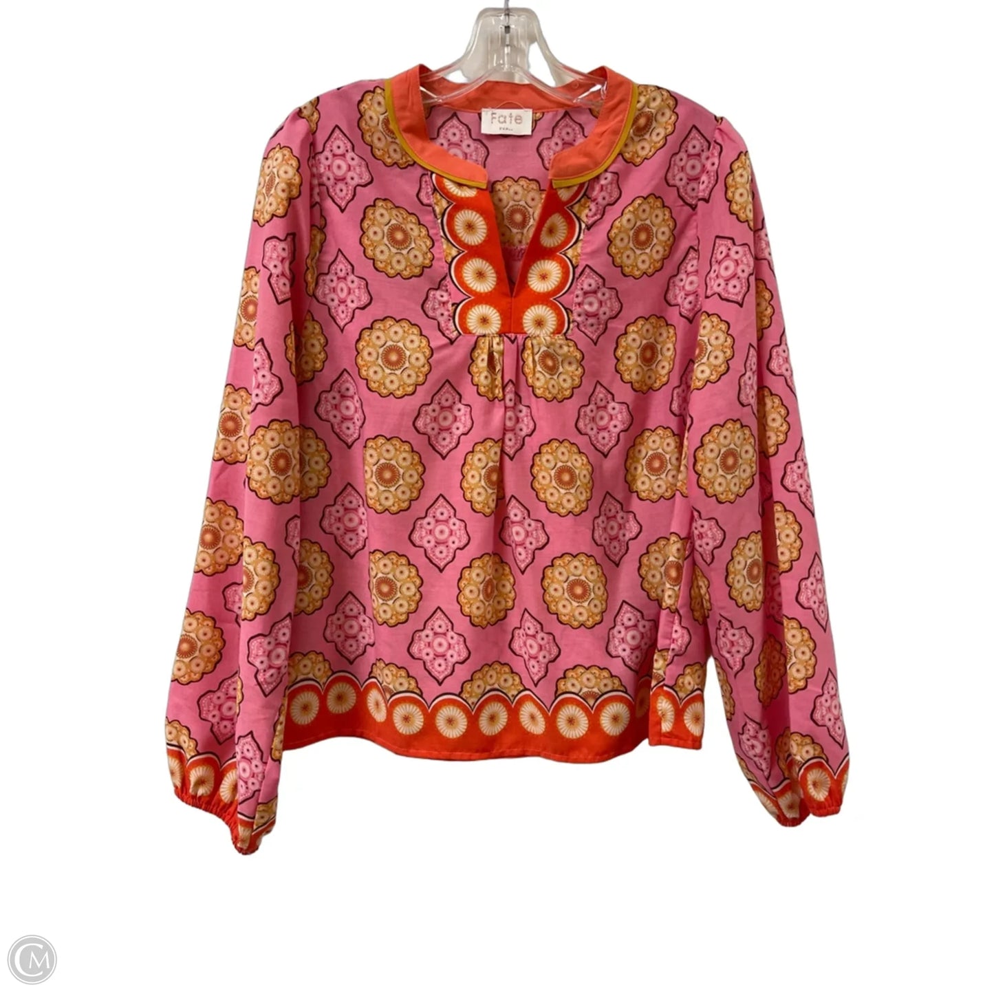 Top Long Sleeve By Fate In Pink, Size: S
