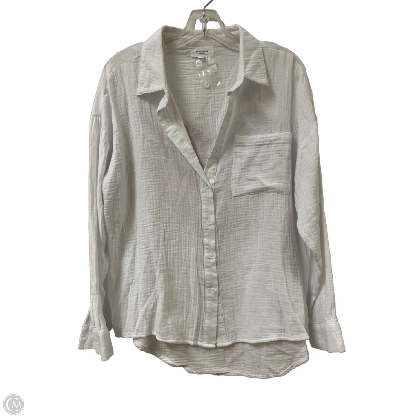 Blouse Long Sleeve By Anniewear In White, Size: S
