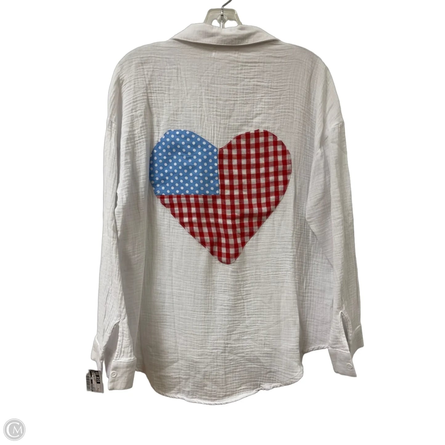 Blouse Long Sleeve By Anniewear In White, Size: S