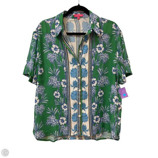 Blouse Short Sleeve By Flying Tomato In Green, Size: S