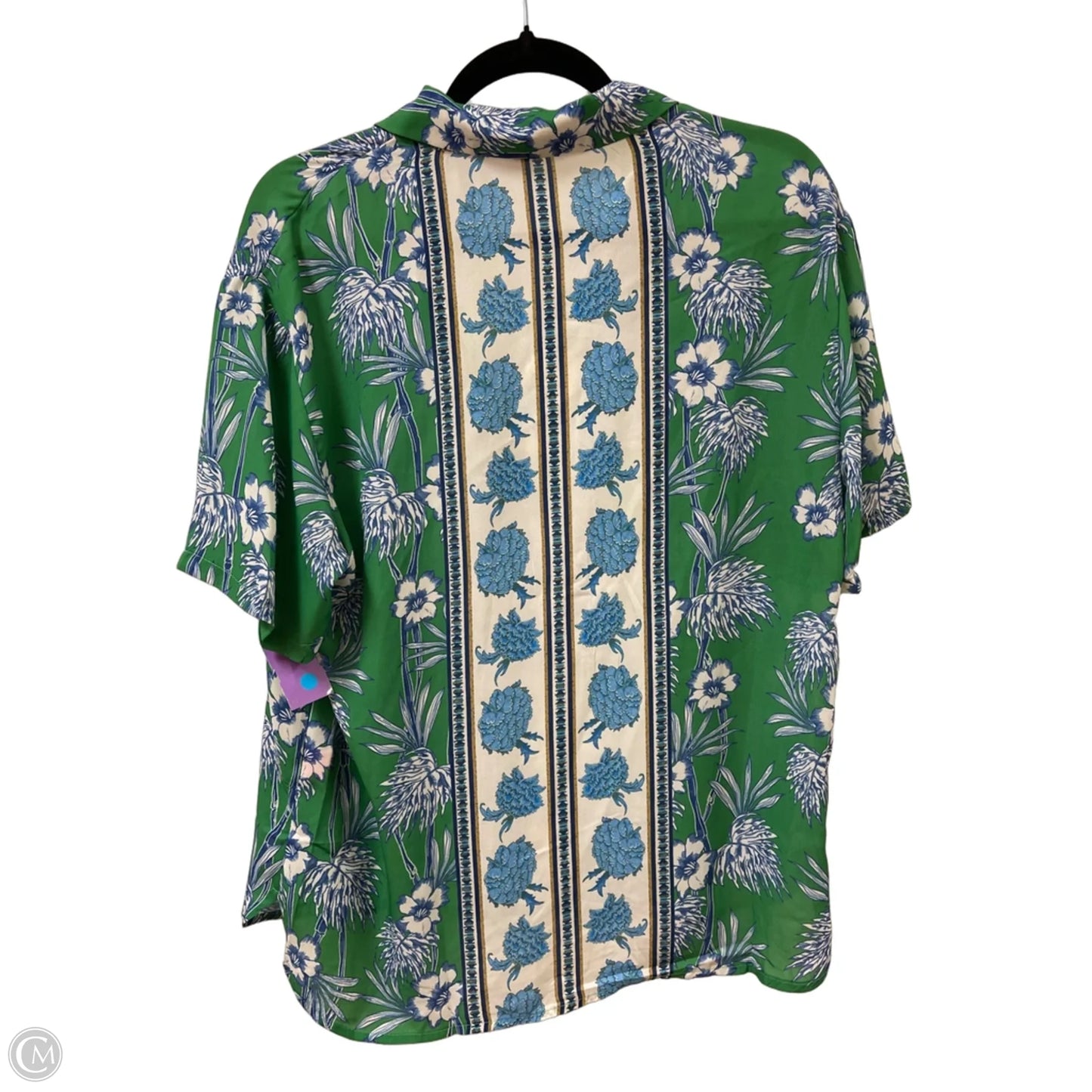 Blouse Short Sleeve By Flying Tomato In Green, Size: S