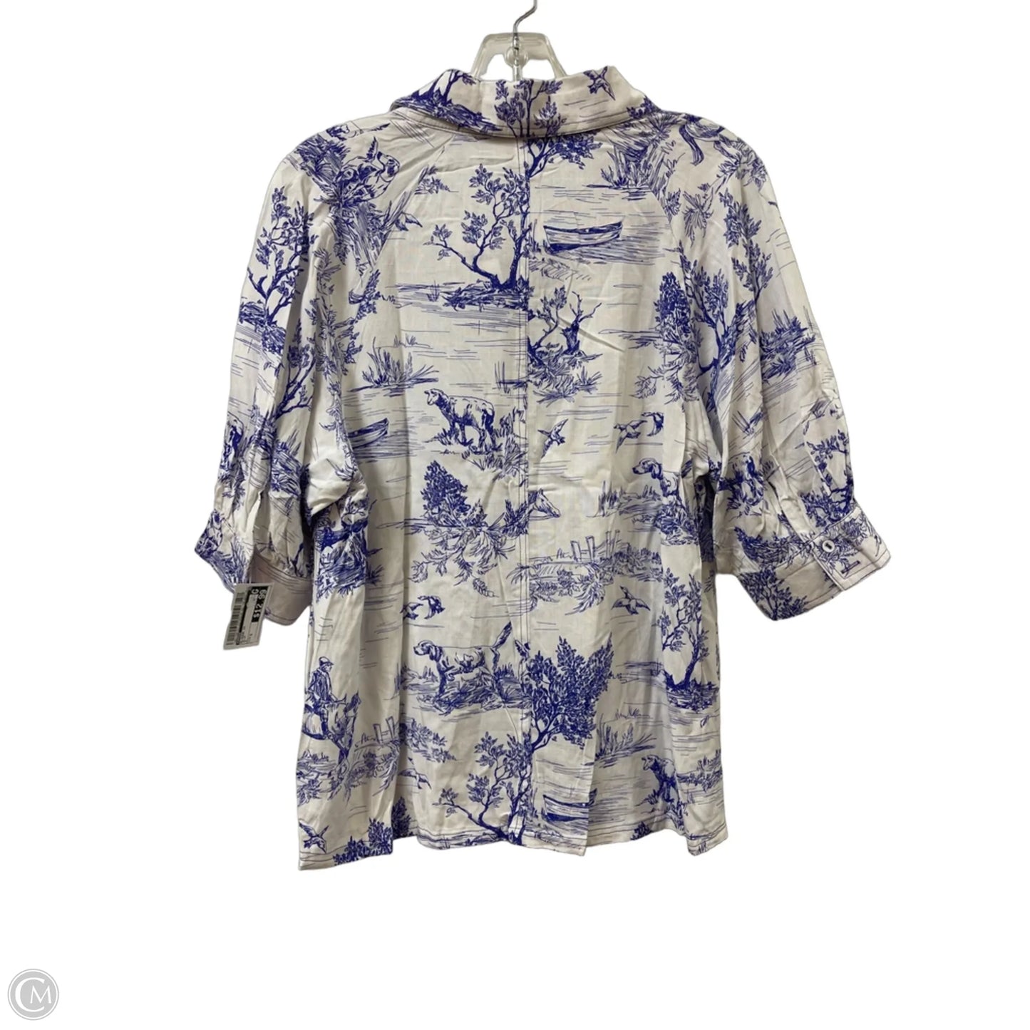 Blouse Short Sleeve By Umgee In Blue, Size: S
